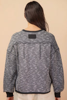 Heathered Black Oversized Knit Top-Market Grey Boutique