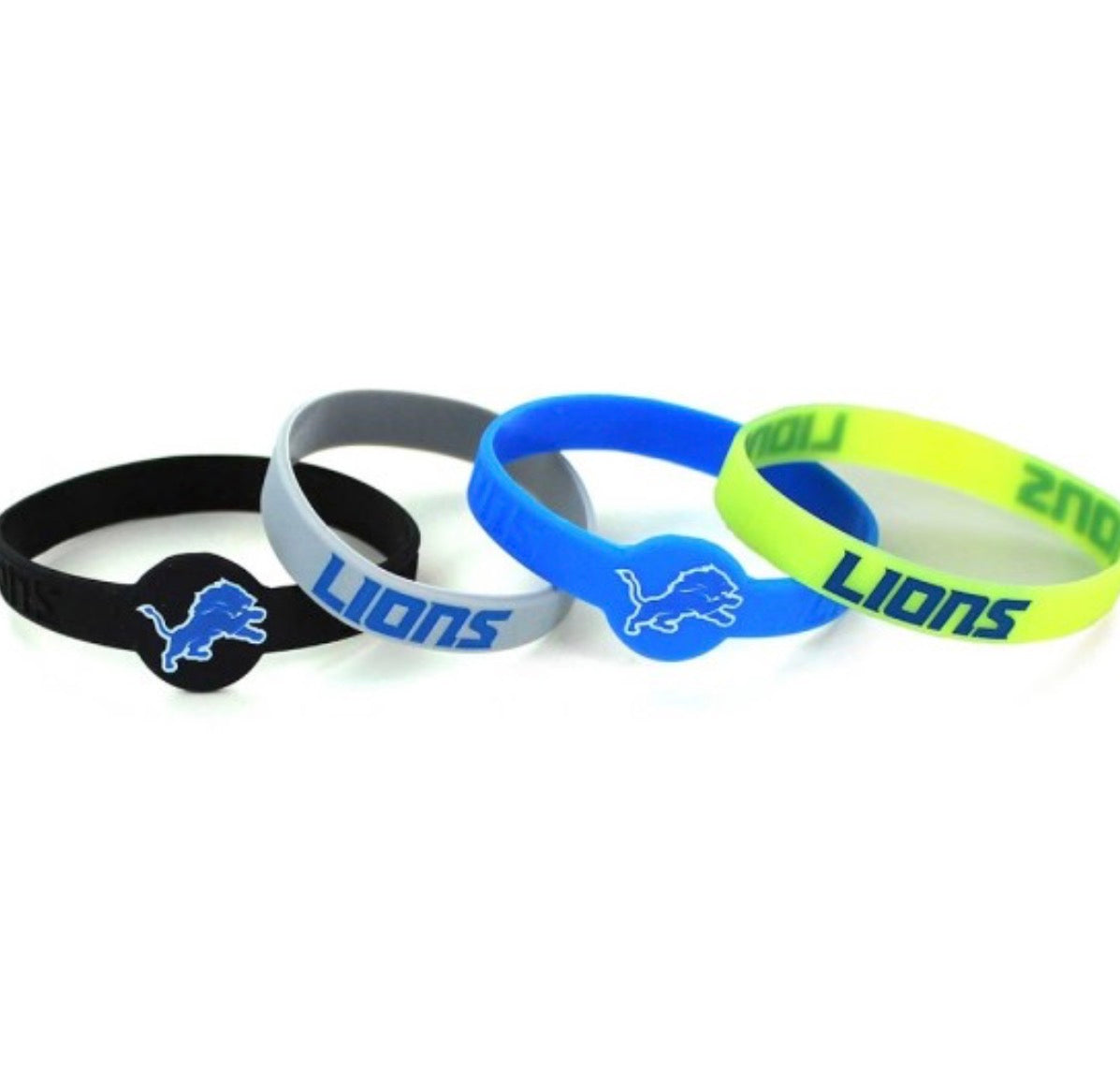 Detroit Lions Silicone Bracelet 4 pack