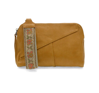 Mustard Gigi Crossbody with Woven Wristlet Strap