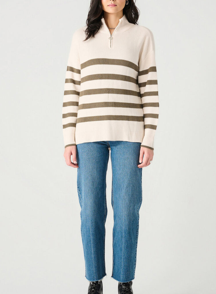 DEX Army/Cream Striped Quarter Zip