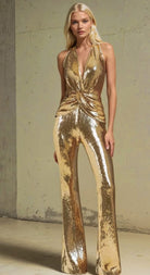 Sequin Formal Jumpsuit-Market Grey Boutique