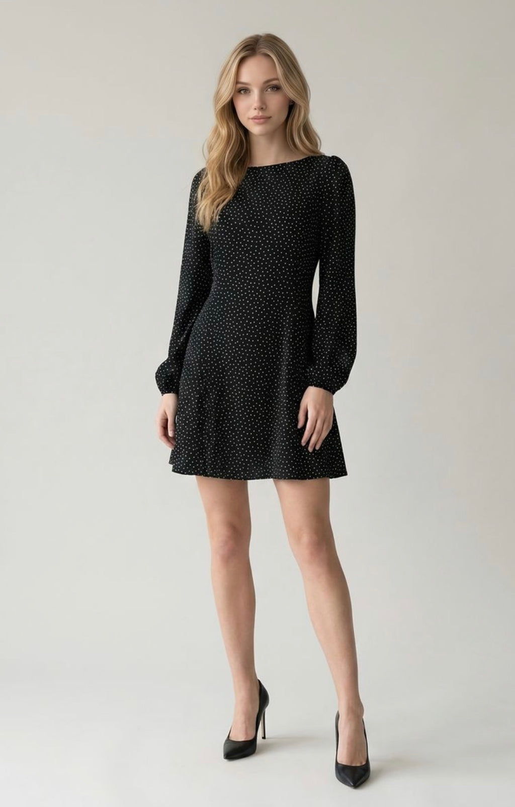 Drop Waist Polka Dot Mini Dress