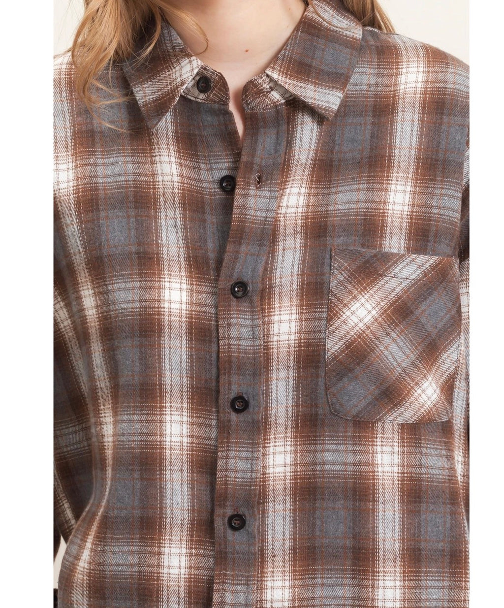 Brown/Grey Plaid Flannel
