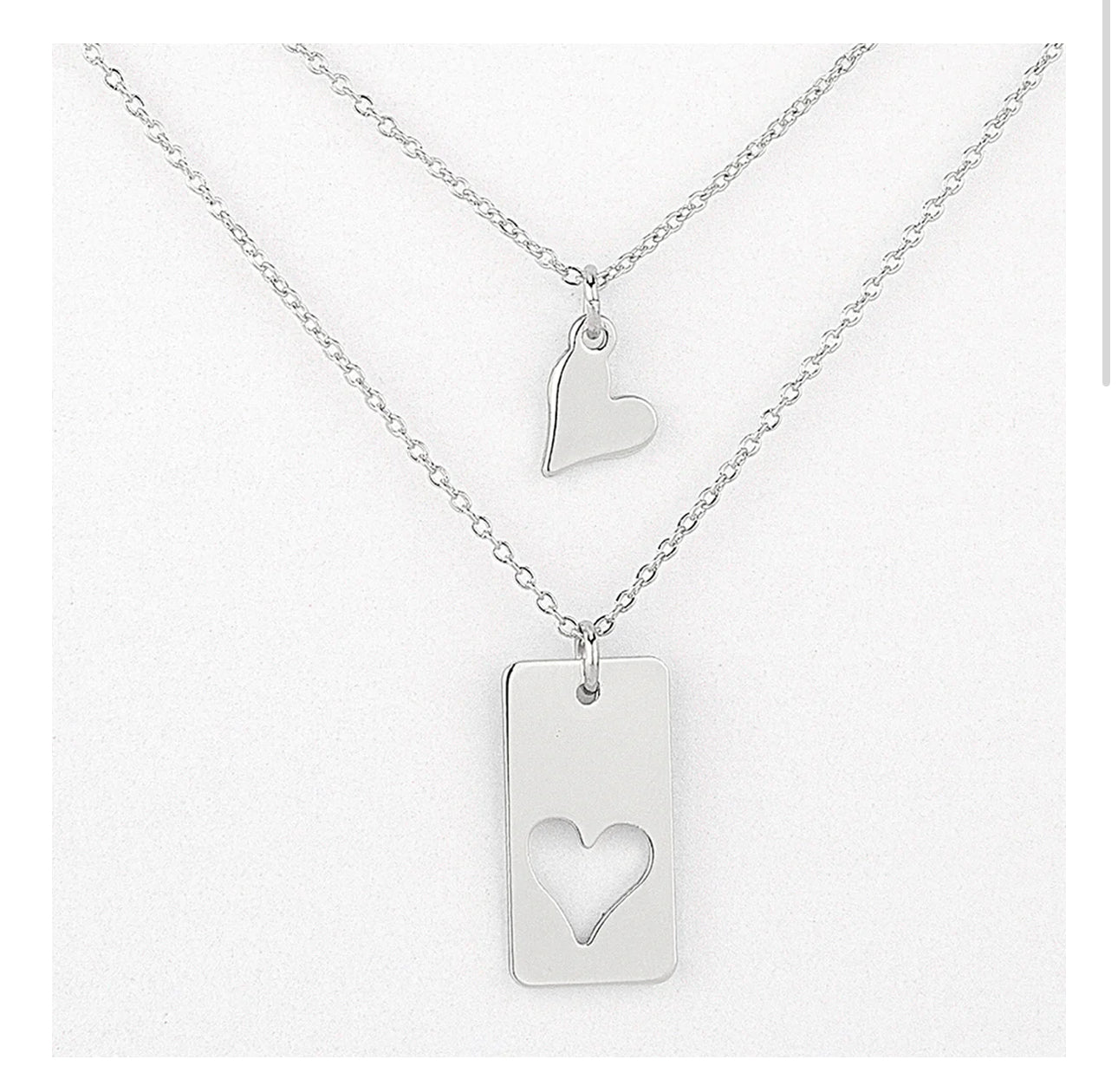 Friends Connected Heart Necklace Set-Market Grey Boutique