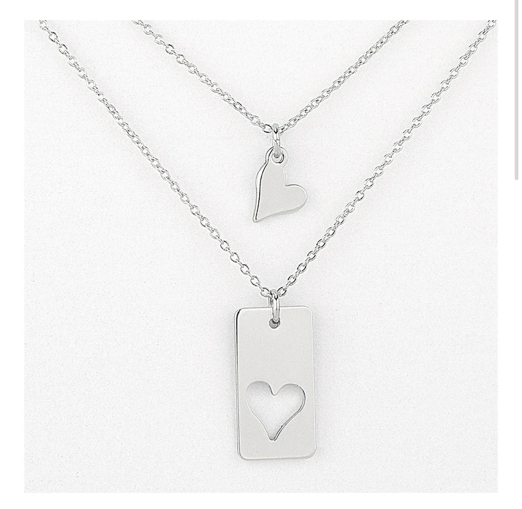 Friends Connected Heart Necklace Set