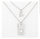 Friends Connected Heart Necklace Set-Market Grey Boutique