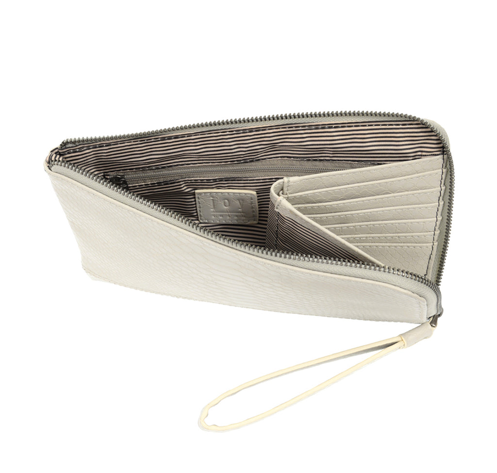 Tina Python Zip Around Wristlet