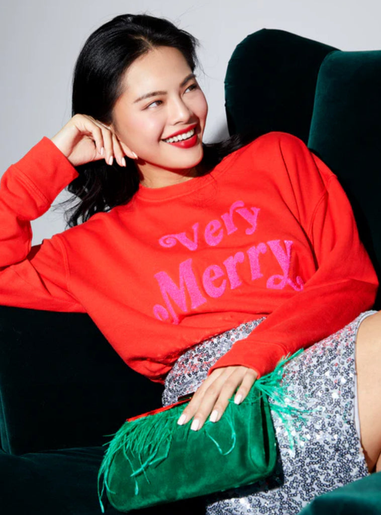 "Very Merry" Sweatshirt Red