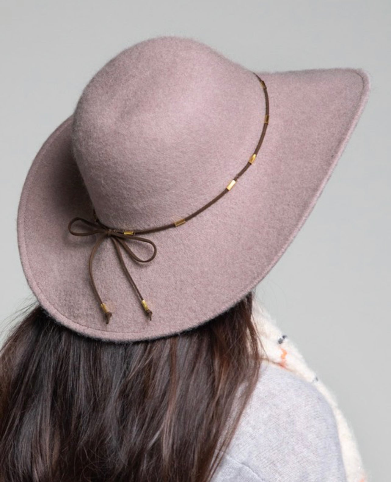 Mauve Maybe Floppy Wool Hat