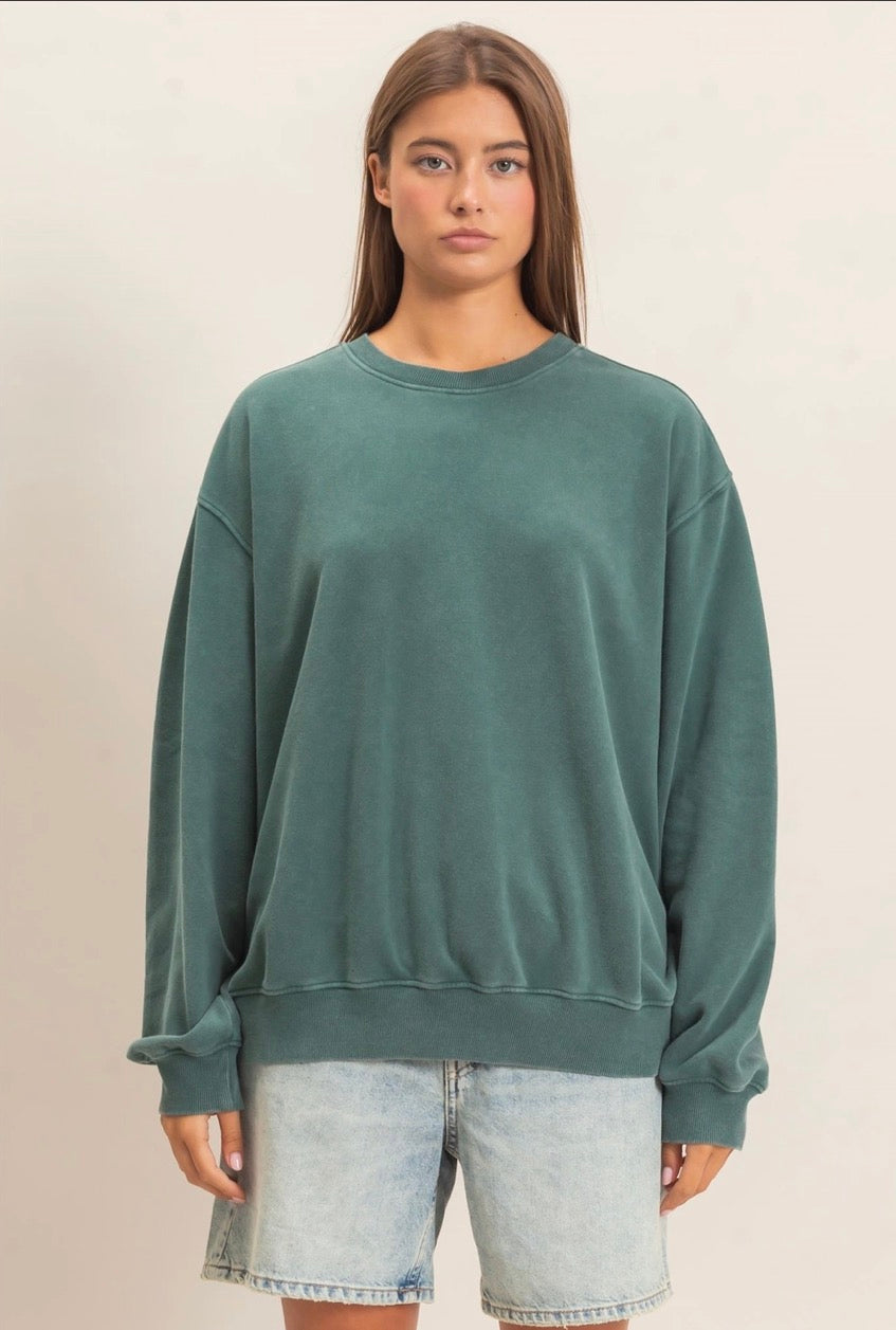 Mineral Wash Crew Neck Sweatshirt