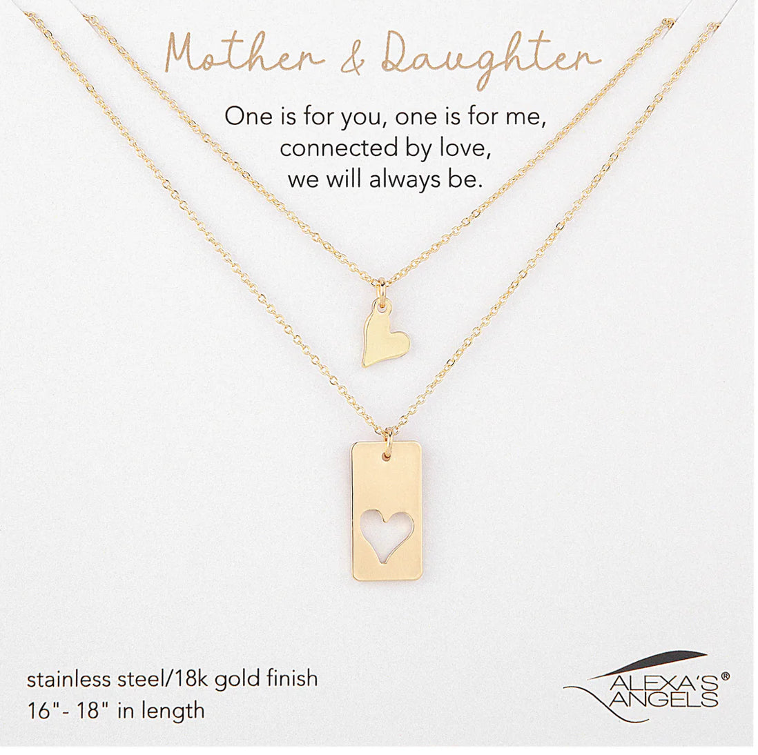 Mother/Daughter Connected Heart Necklace Set-Market Grey Boutique