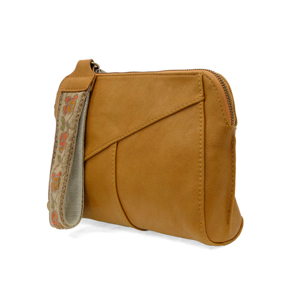 Mustard Gigi Crossbody with Woven Wristlet Strap