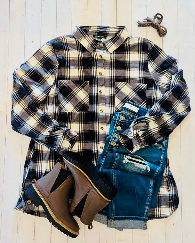 Black and Ivory Style #1 PLUS Plaid Lightweight Flannel