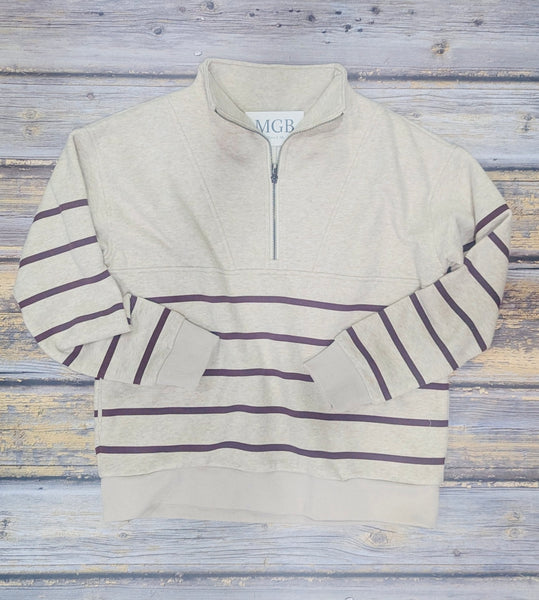 Striped Half Zip Pullover