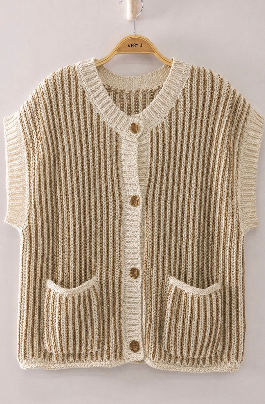 Cream/Taupe Sweater Vest