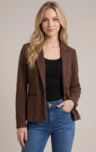 Classic Single-Button Tailored Blazer-Market Grey Boutique