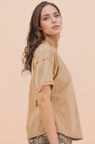 Taupe SS Mineral Washed Top-Market Grey Boutique