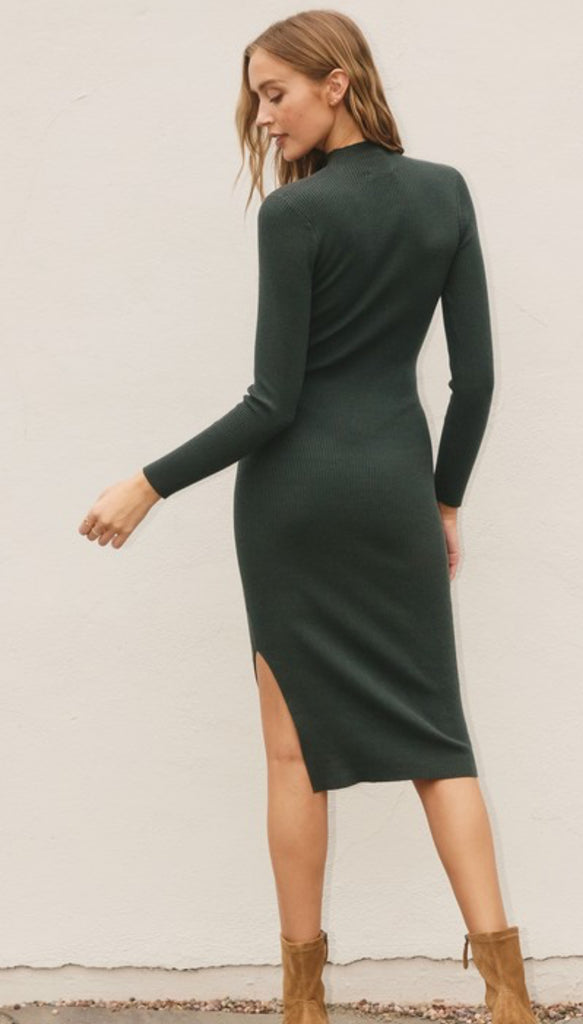 Pine Ribbed Dress