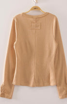 Yellow Lace Sleeved Ribbed Top-Market Grey Boutique