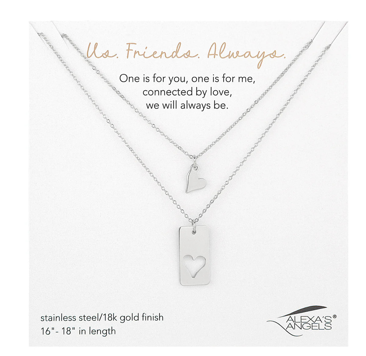 Friends Connected Heart Necklace Set-Market Grey Boutique