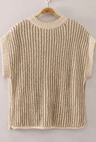 Cream/Taupe Sweater Vest-Market Grey Boutique