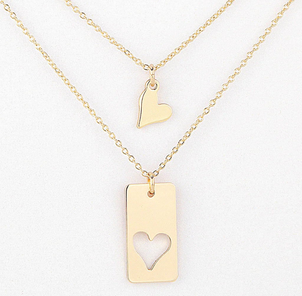 Grandmother/Granddaughter Connected Heart Necklace Set