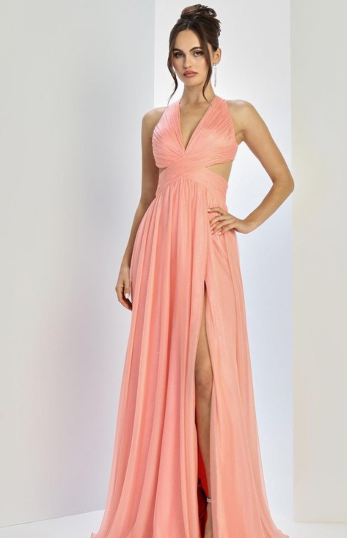 2026 Coral Open Back Detail Gown🤍-Market Grey Boutique