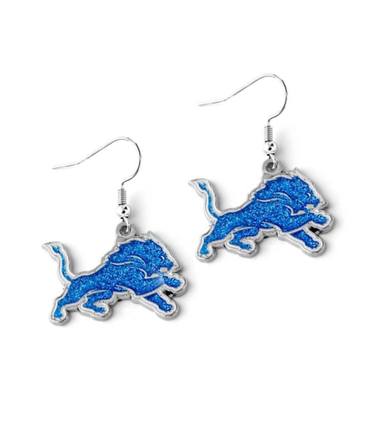 Detroit Lions Sparkly Dangle Earrings