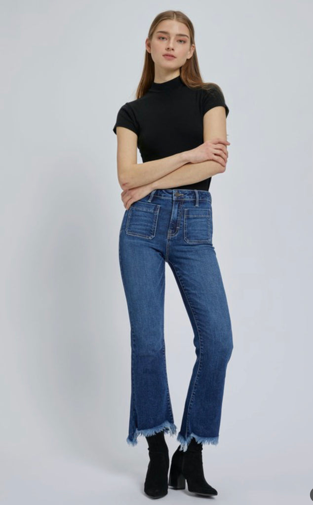 Hidden Happi Crop Flare Denim