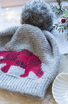 Knitted Buffalo Plaid Beanie-Market Grey Boutique