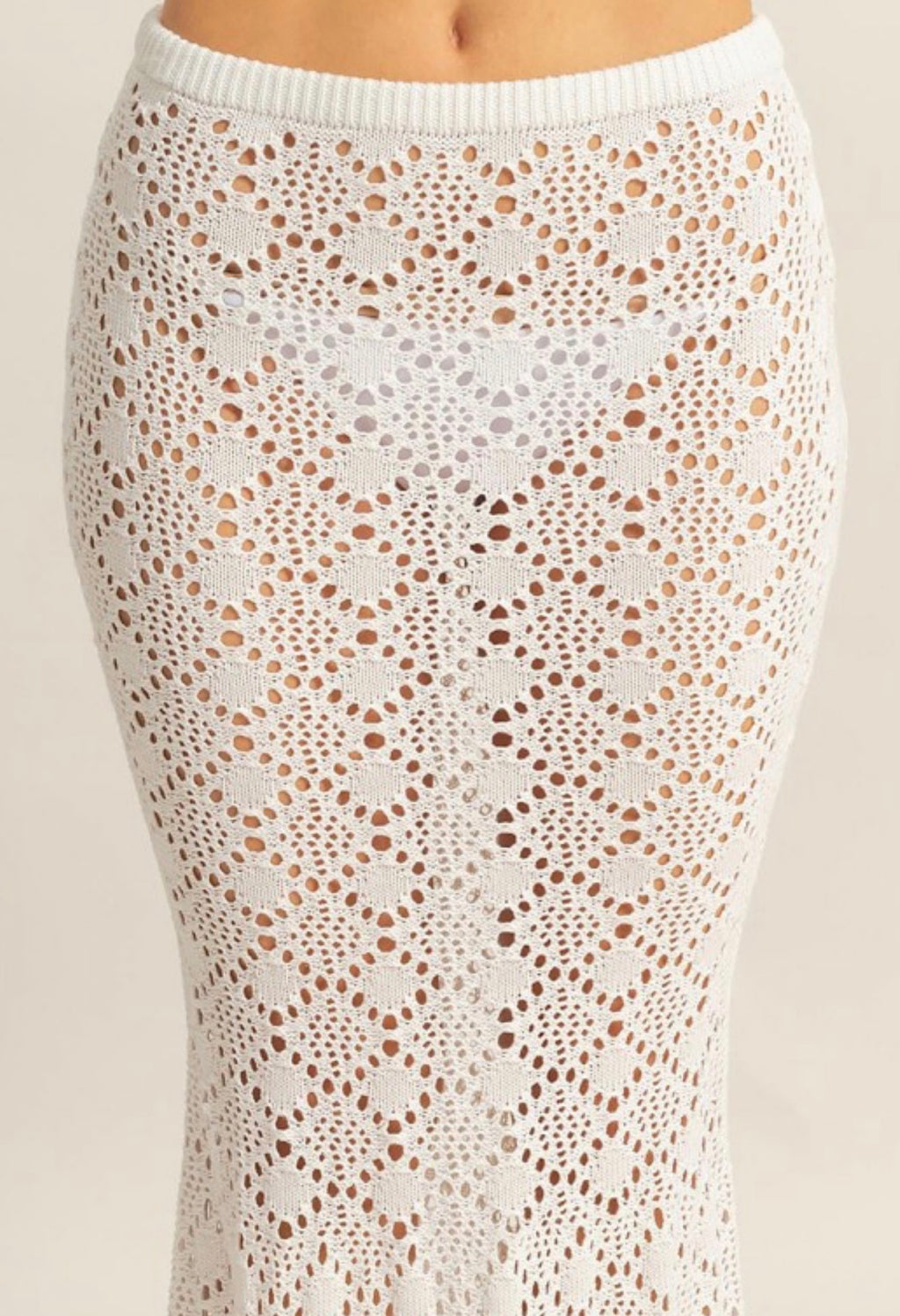 White Crochet Maxi Skirt/Swim Cover up