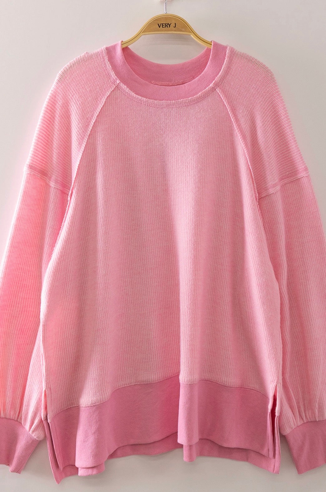 Pink Vintage Thermal Sweater-Market Grey Boutique