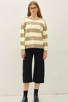 Lemonade Dreams Striped Sweater-Market Grey Boutique
