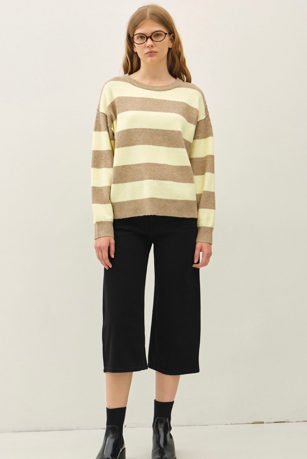 Lemonade Dreams Striped Sweater-Market Grey Boutique