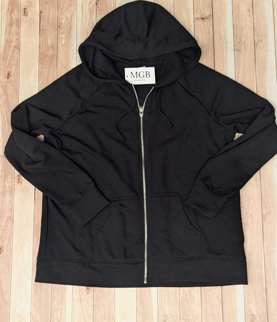 Plus Basic Black Zip Hoodie