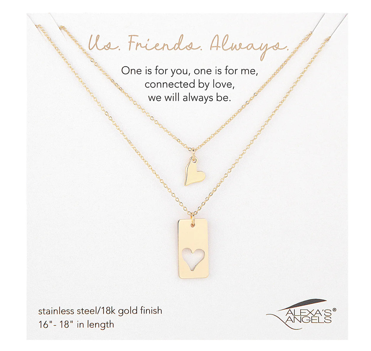 Friends Connected Heart Necklace Set-Market Grey Boutique