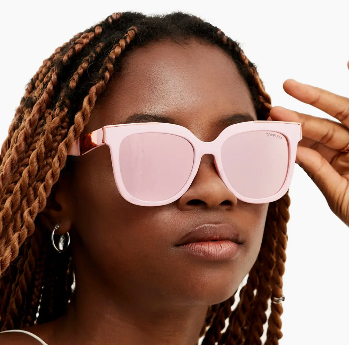 TopFoxx Rose Gold Coco Sunnies-Market Grey Boutique