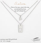 Sisters Connected Heart Necklace Set-Market Grey Boutique