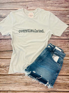 Cream Overstimulated Graphic Tee-Market Grey Boutique