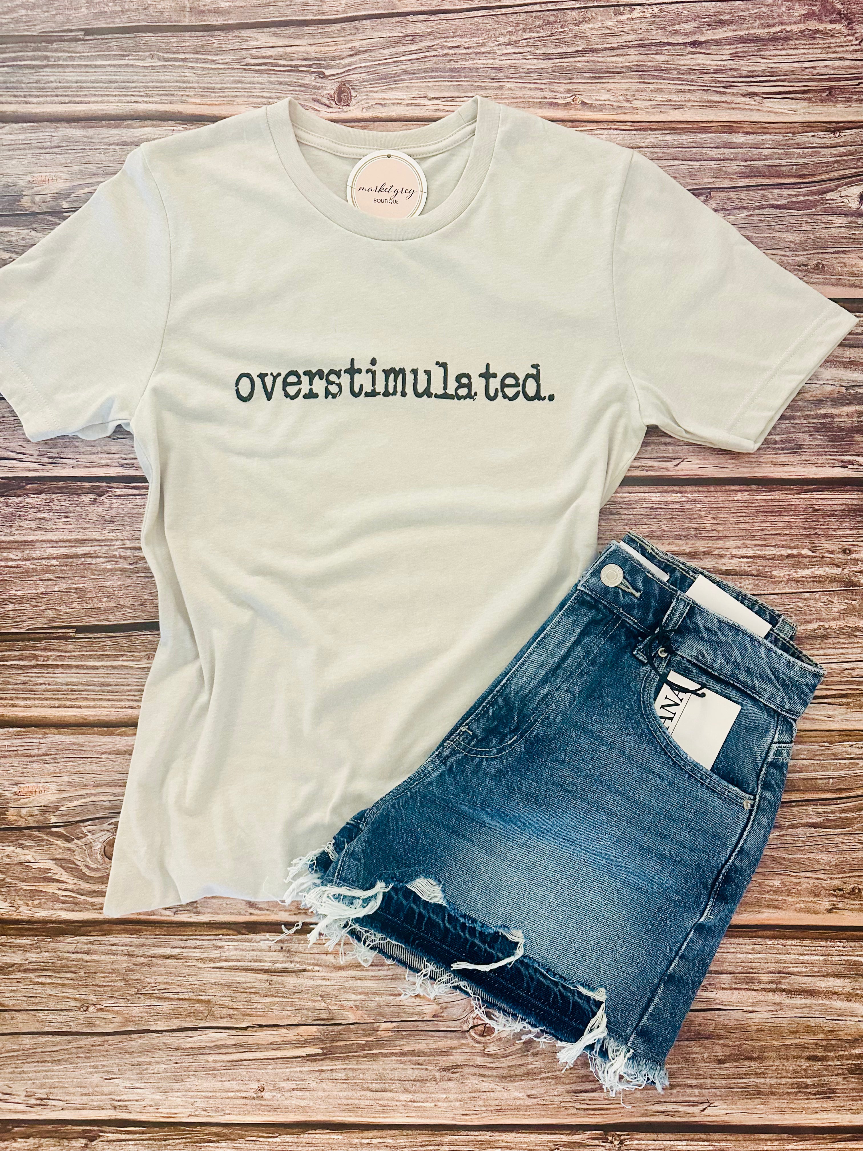 Cream Overstimulated Graphic Tee-Market Grey Boutique