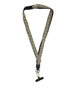 Black Studded Adjustable Lanyard