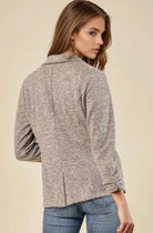 Heathered Toffee Knit Blazer-Market Grey Boutique