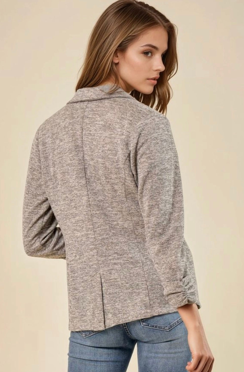 Heathered Toffee Knit Blazer