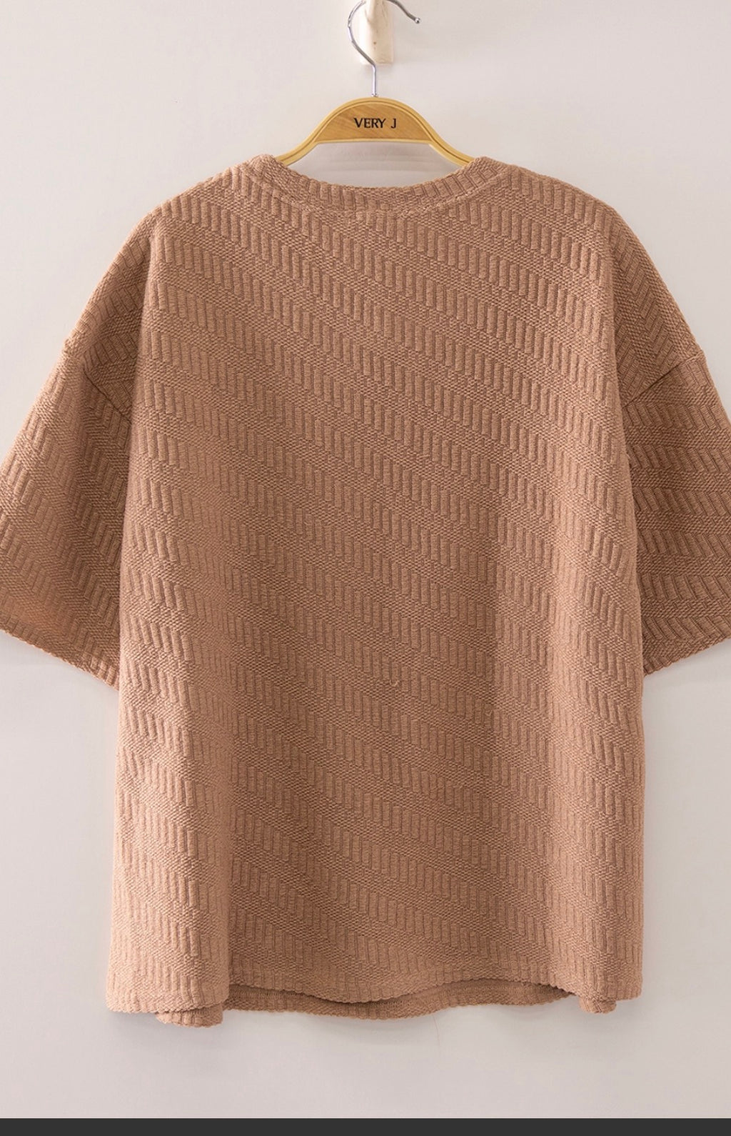 Plus Brick Textured Short Sleeve Top-Market Grey Boutique
