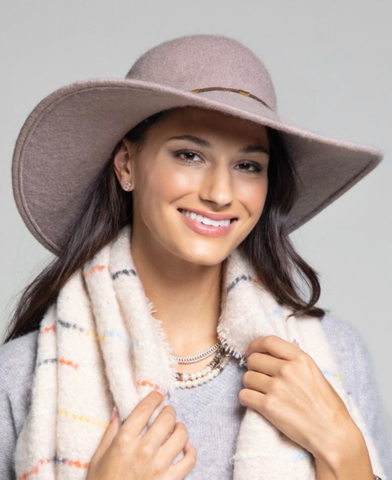 Mauve Maybe Floppy Wool Hat