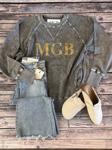 Distressed MGB Crewneck Sweatshirt