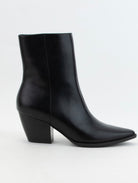 Arisa Black Block Heel Ankle Boot-Market Grey Boutique