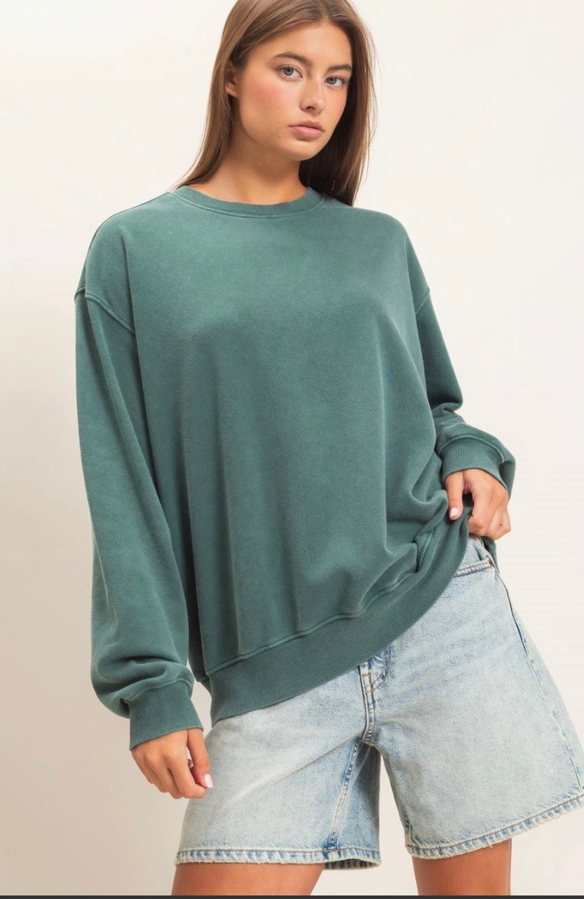 Mineral Wash Crew Neck Sweatshirt