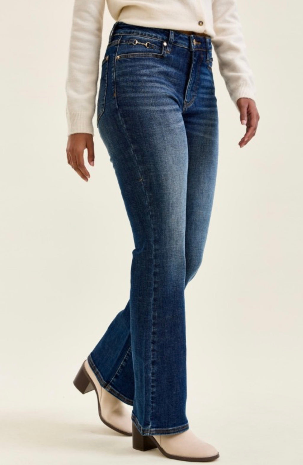 JB MidRise Daisy Bootcut Harness Denim
