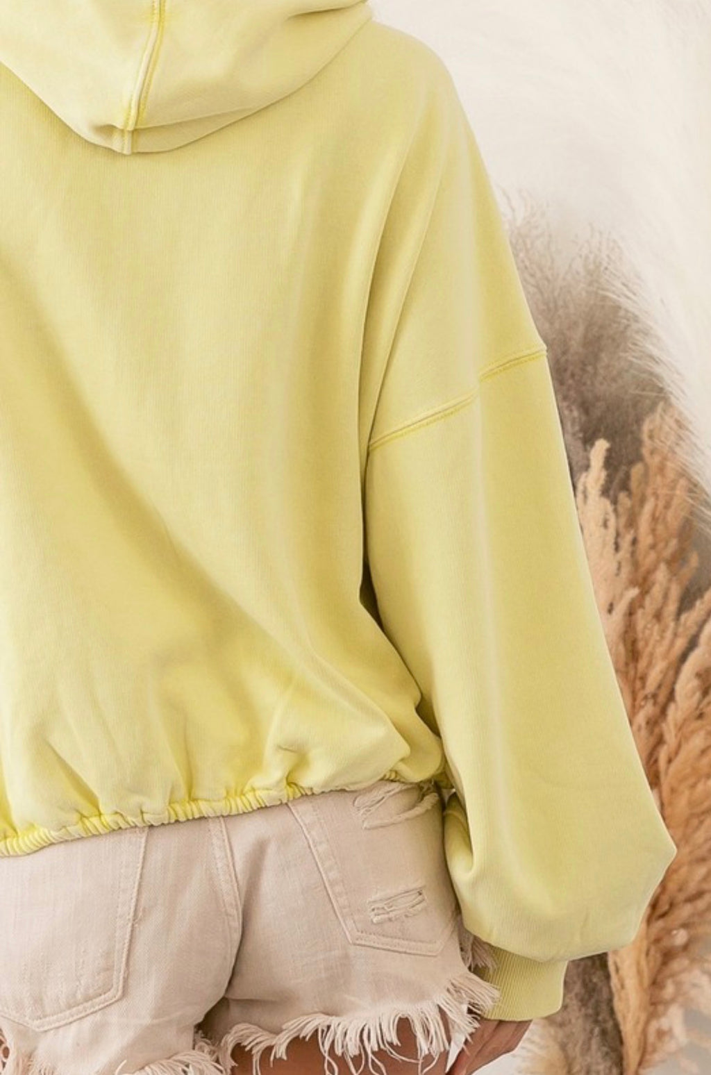 Olive Stitch Detail Half Zip Hoodie
